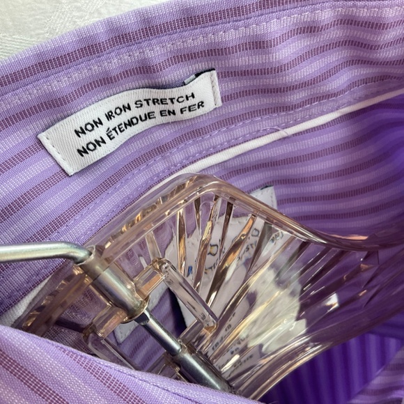 Hudson Room Women’s Stretch Cotton No Iron Button Up Shirt Blouse Purple… - Picture 11 of 12